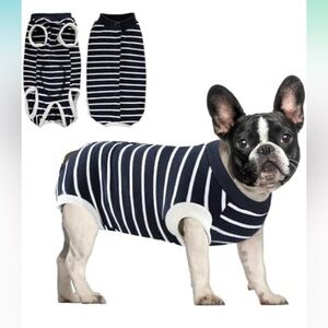 Dog Recovery Suit Clothes Snap Close Post Surgical Wound Protection Suit Sz Med